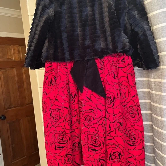 Hartstrings girls holiday dress and faux fur stole
